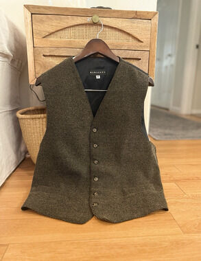 Baracuta Vintage Men’s Vest Size M Made USA Tweed Wool Cotton Blend Timeless